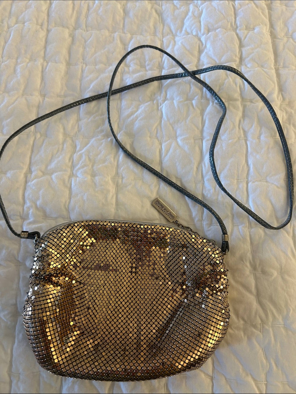 Whiting & Davis Gold Mesh Crossbody Bag
